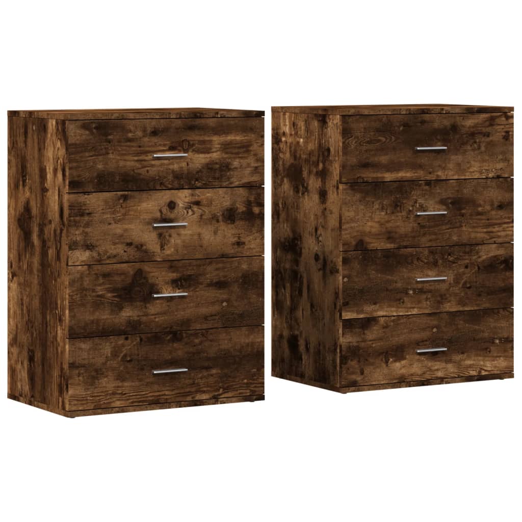 Komoda 2 kom boja dimljenog hrasta 60x39x80cm konstruirano drvo