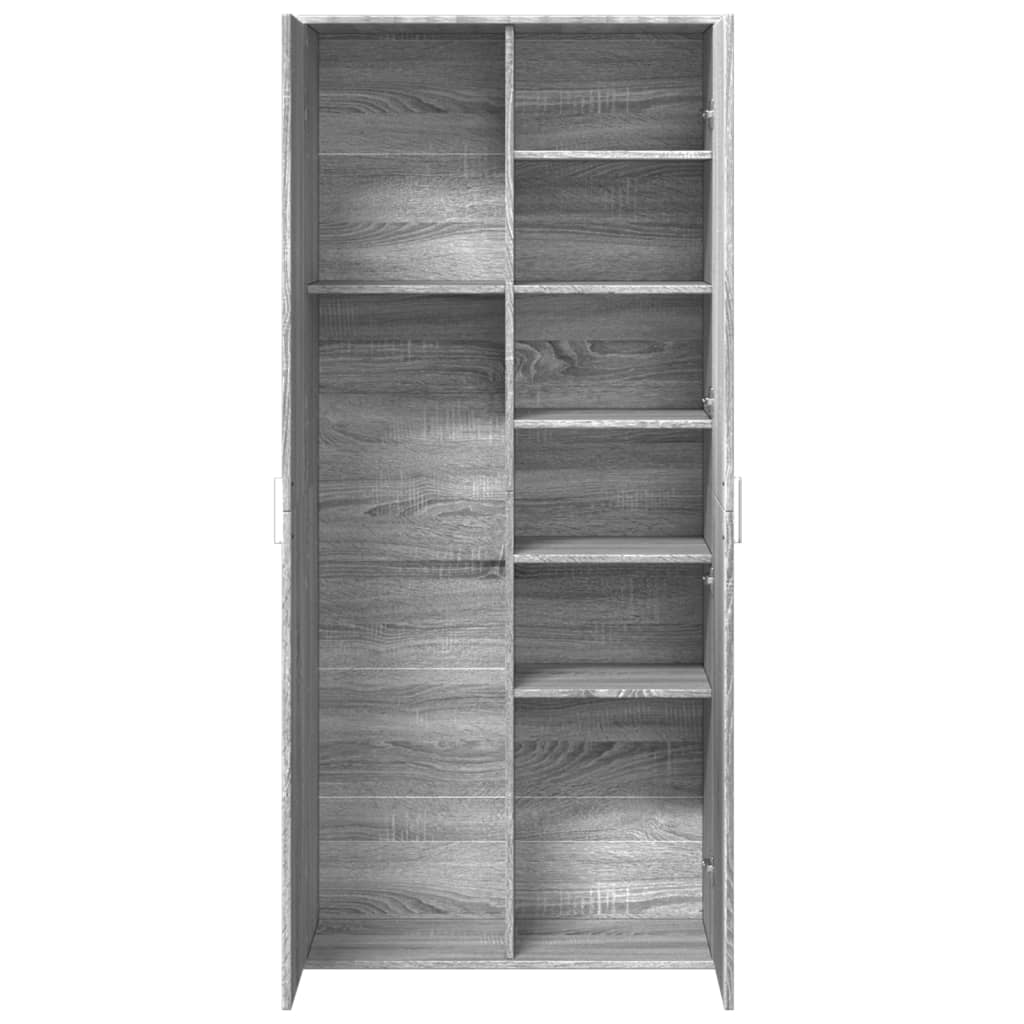 Visoka komoda siva sonome 80x35x180 cm od konstruiranog drva