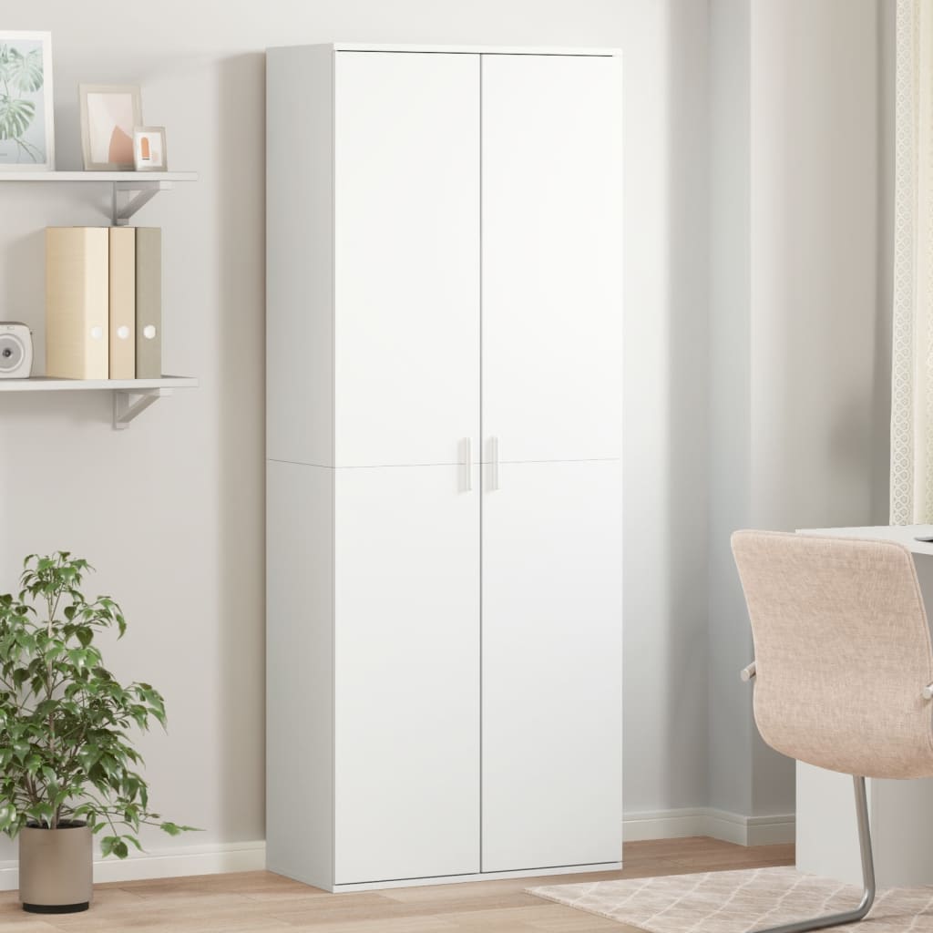 Visoka komoda bijela 70x35x180 cm od konstruiranog drva