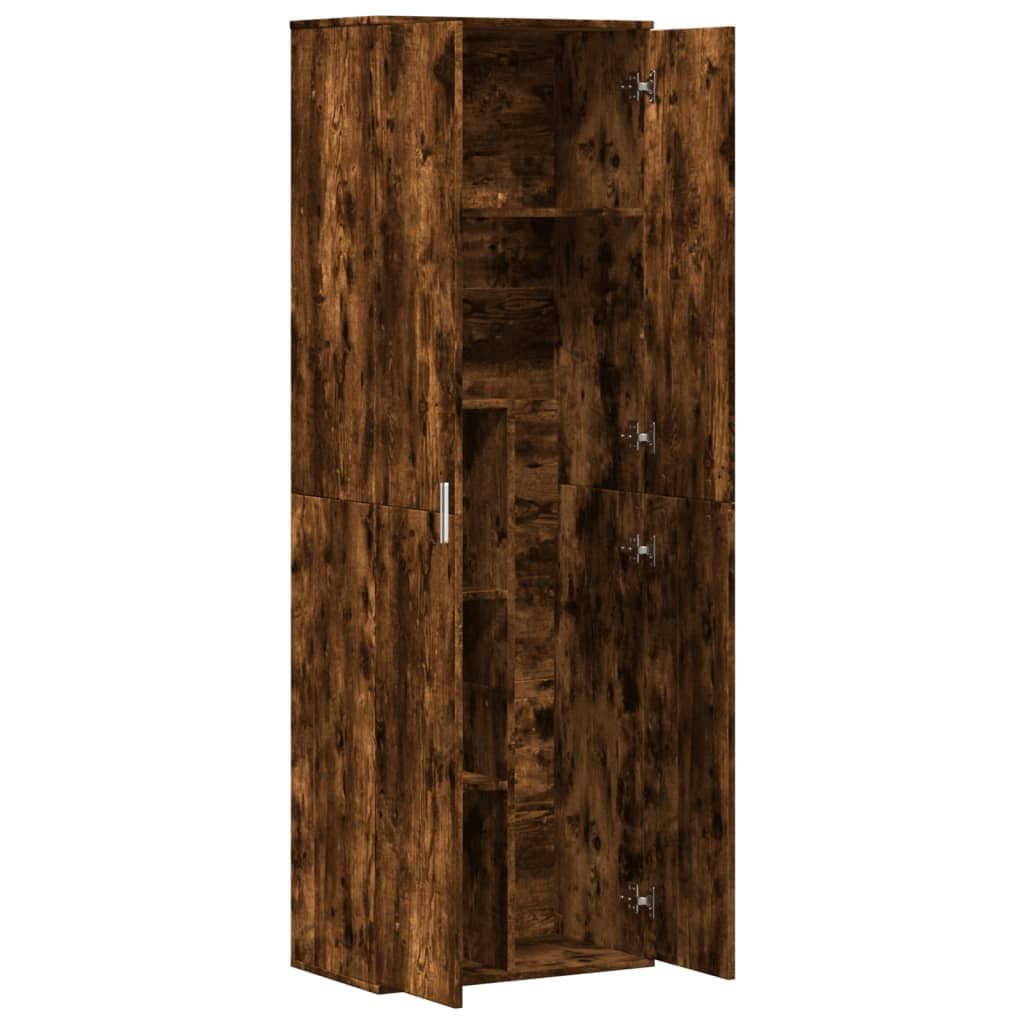 Visoka komoda dimljeni hrast 60x35x180 cm konstruirano drvo