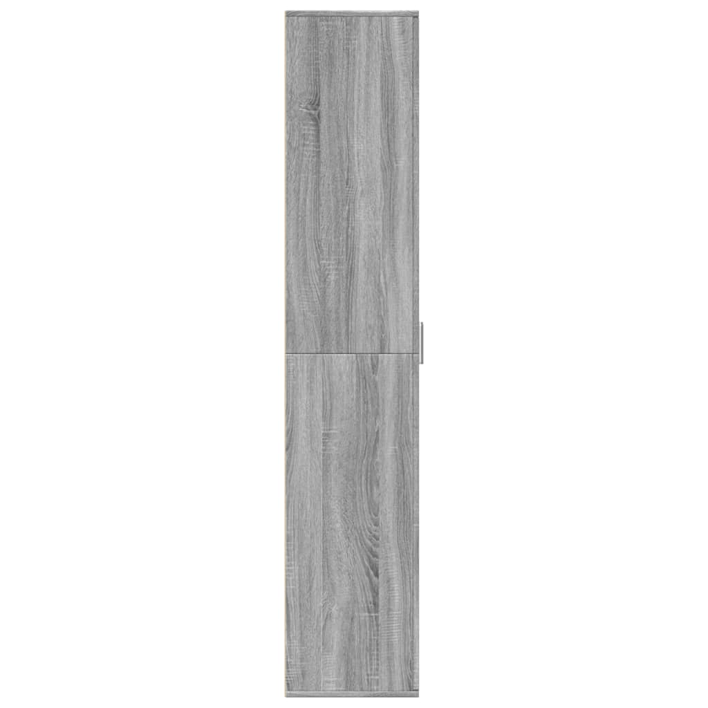 Visoka komoda siva boja hrasta 60x35x180 cm konstruirano drvo