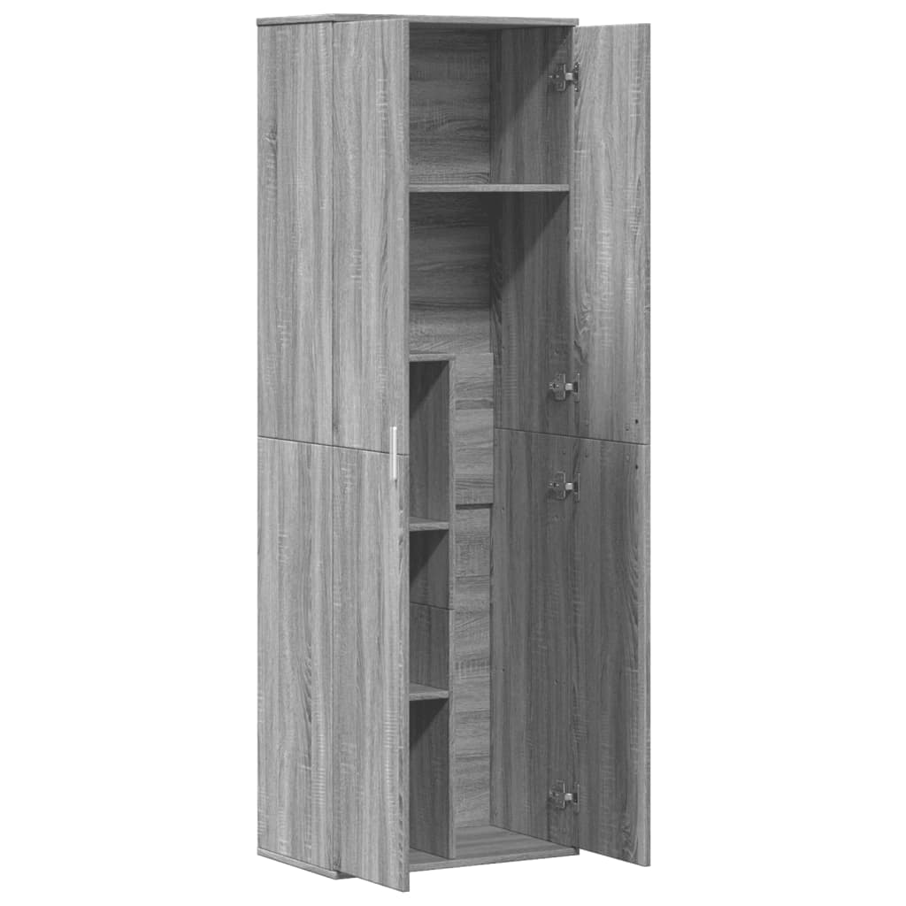 Visoka komoda siva boja hrasta 60x35x180 cm konstruirano drvo