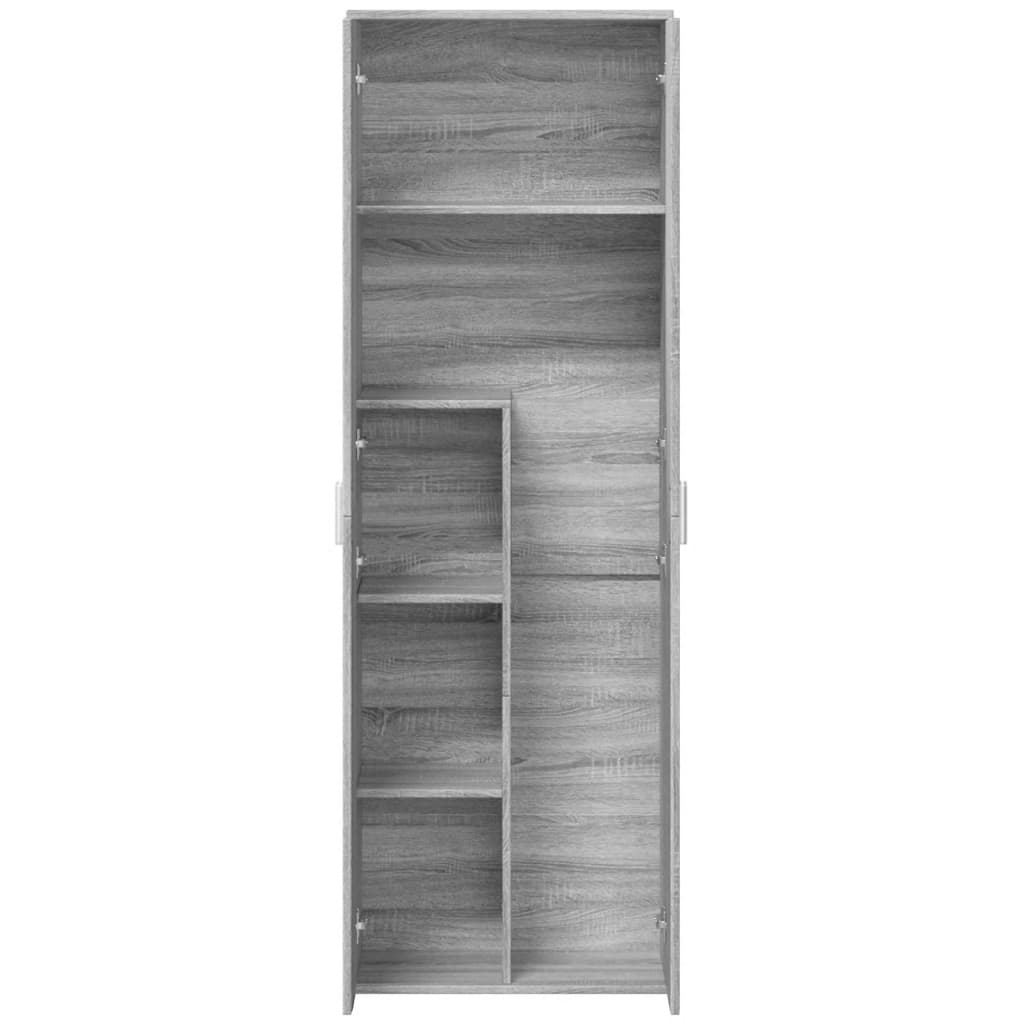 Visoka komoda siva boja hrasta 60x35x180 cm konstruirano drvo