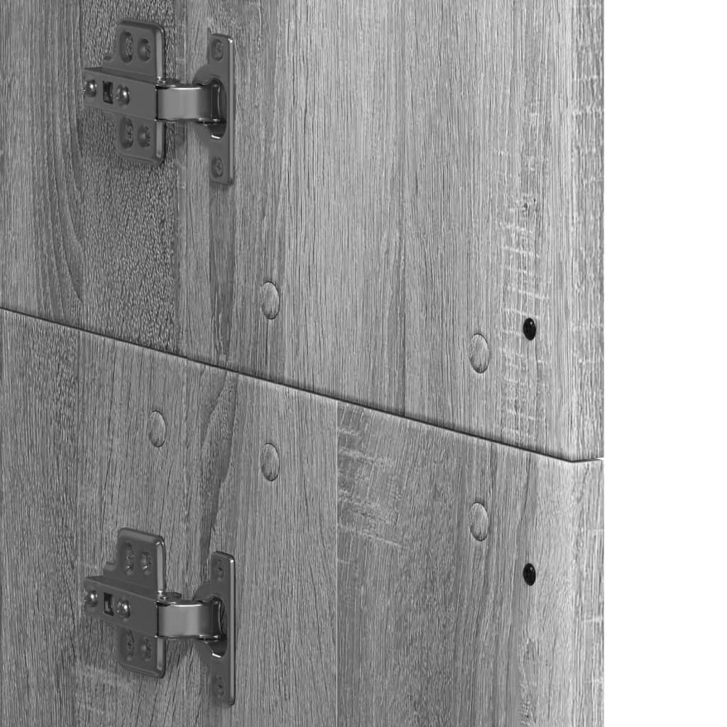 Visoka komoda siva boja hrasta 60x35x180 cm konstruirano drvo