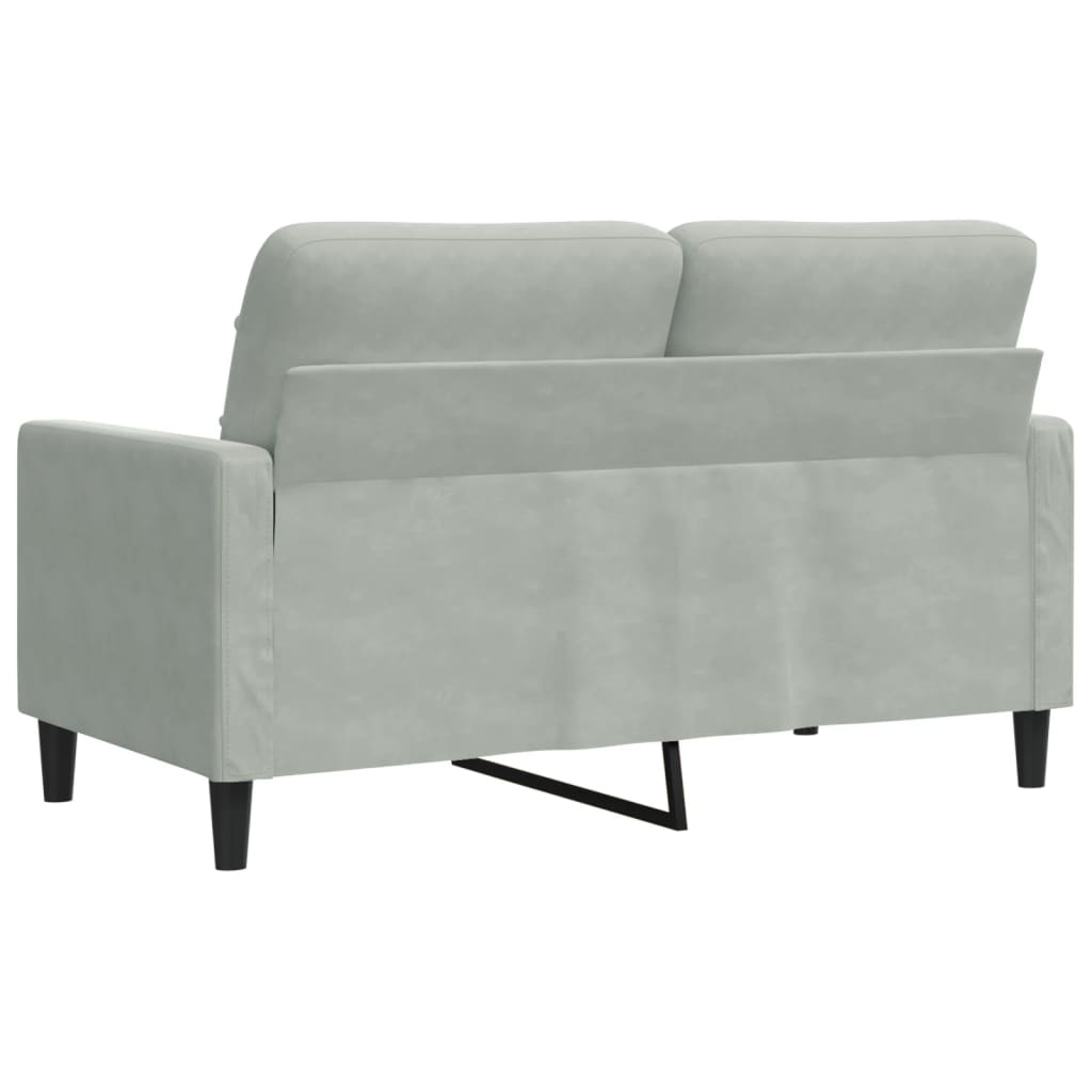 Dvosjed svjetlosivi 120 cm baršunasti