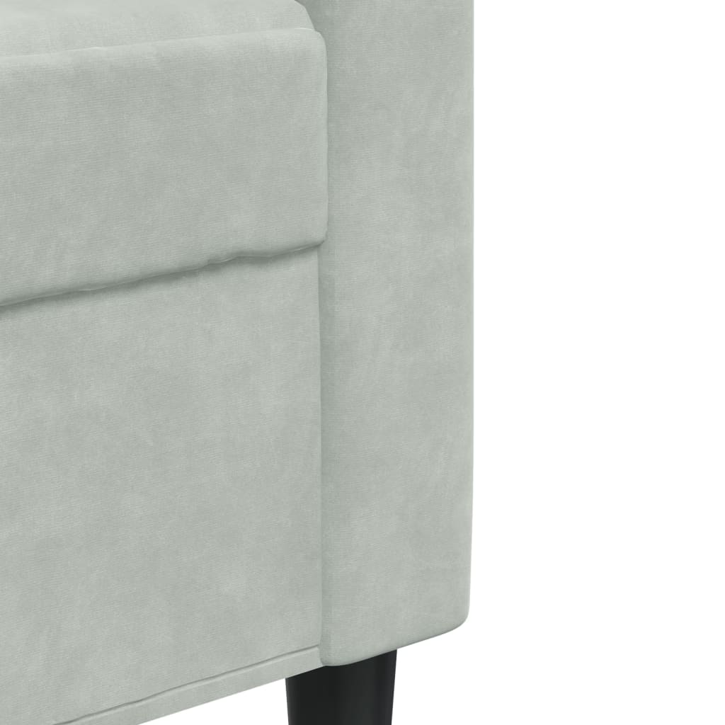 Dvosjed svjetlosivi 120 cm baršunasti
