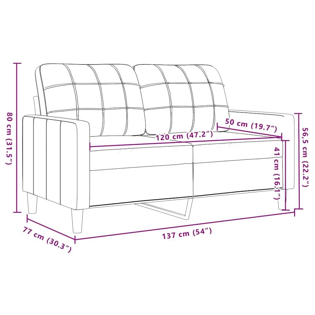 Dvosjed krem 120 cm baršunasti