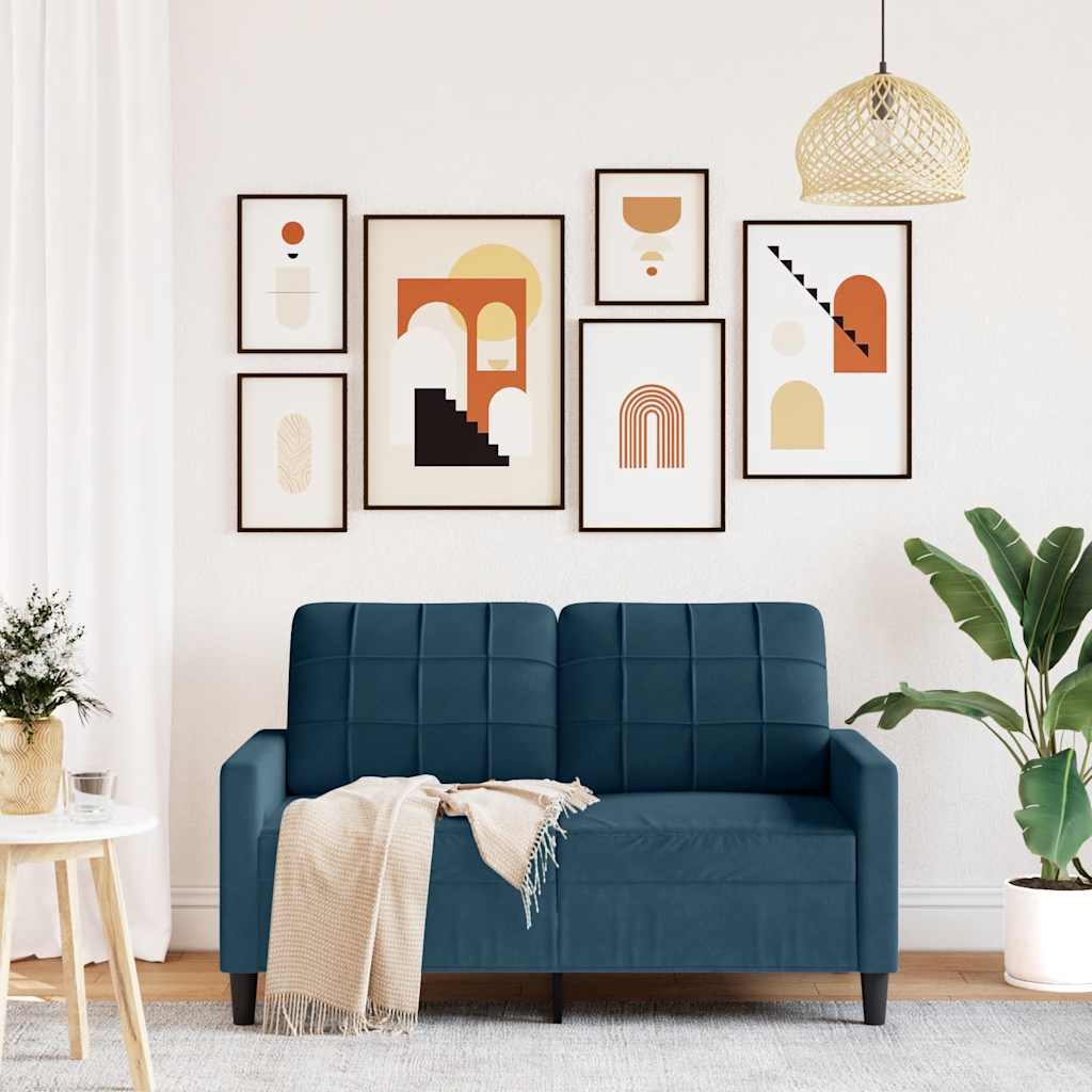 Dvosjed Plava 120 cm baršunasti