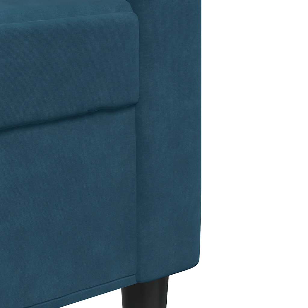 Dvosjed plavi 140 cm baršunasti