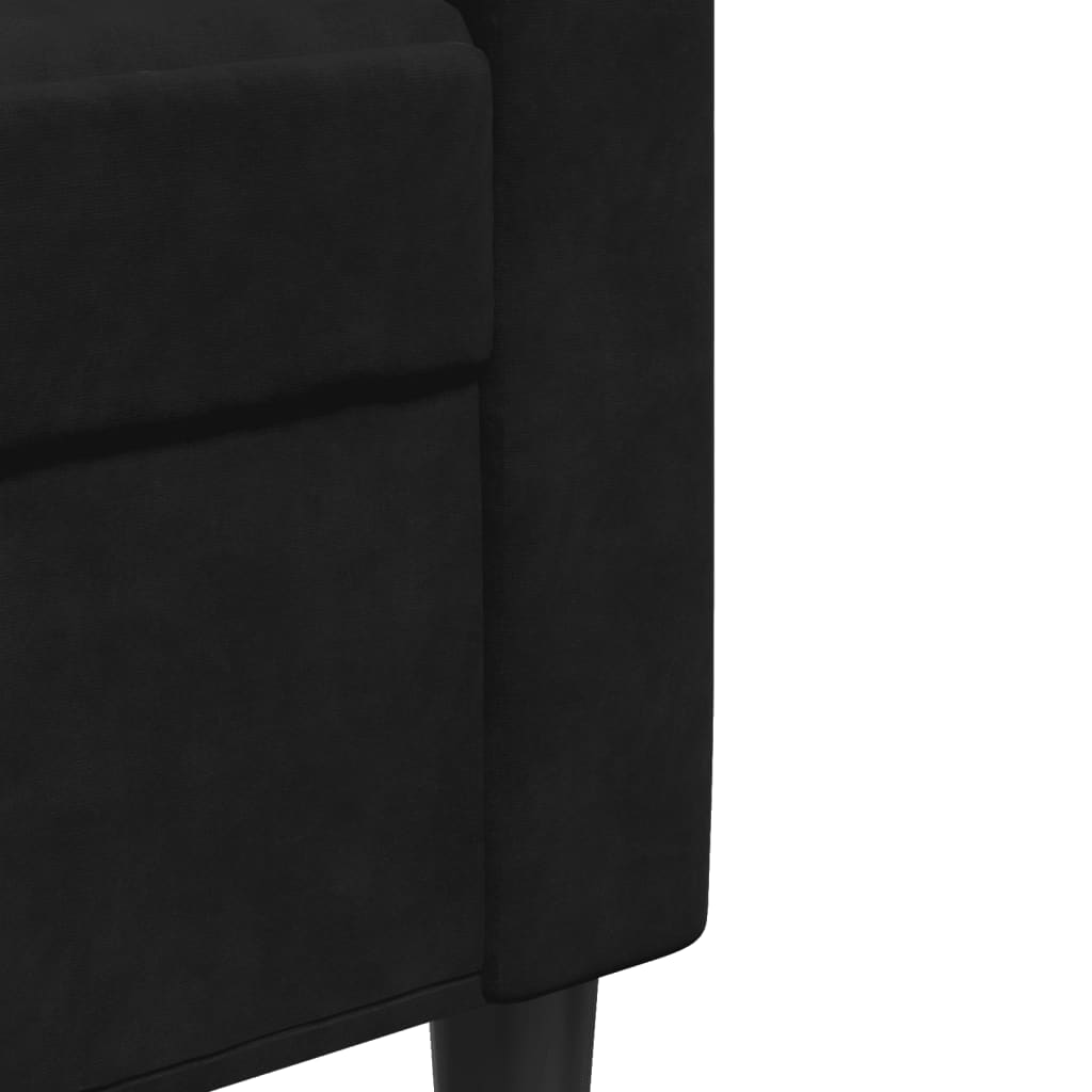 Trosjed od tkanine crna 180 cm baršunasti