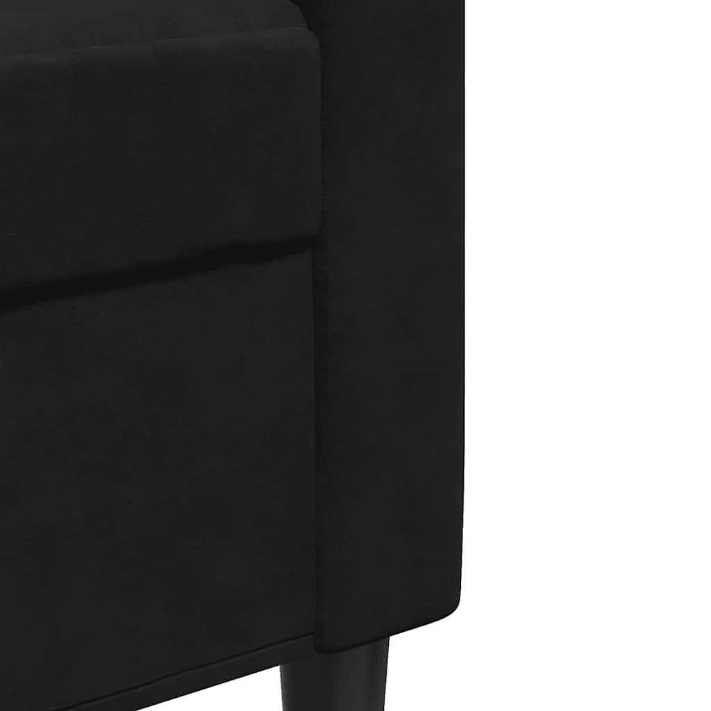 Trosjed crni 210 cm baršunasti