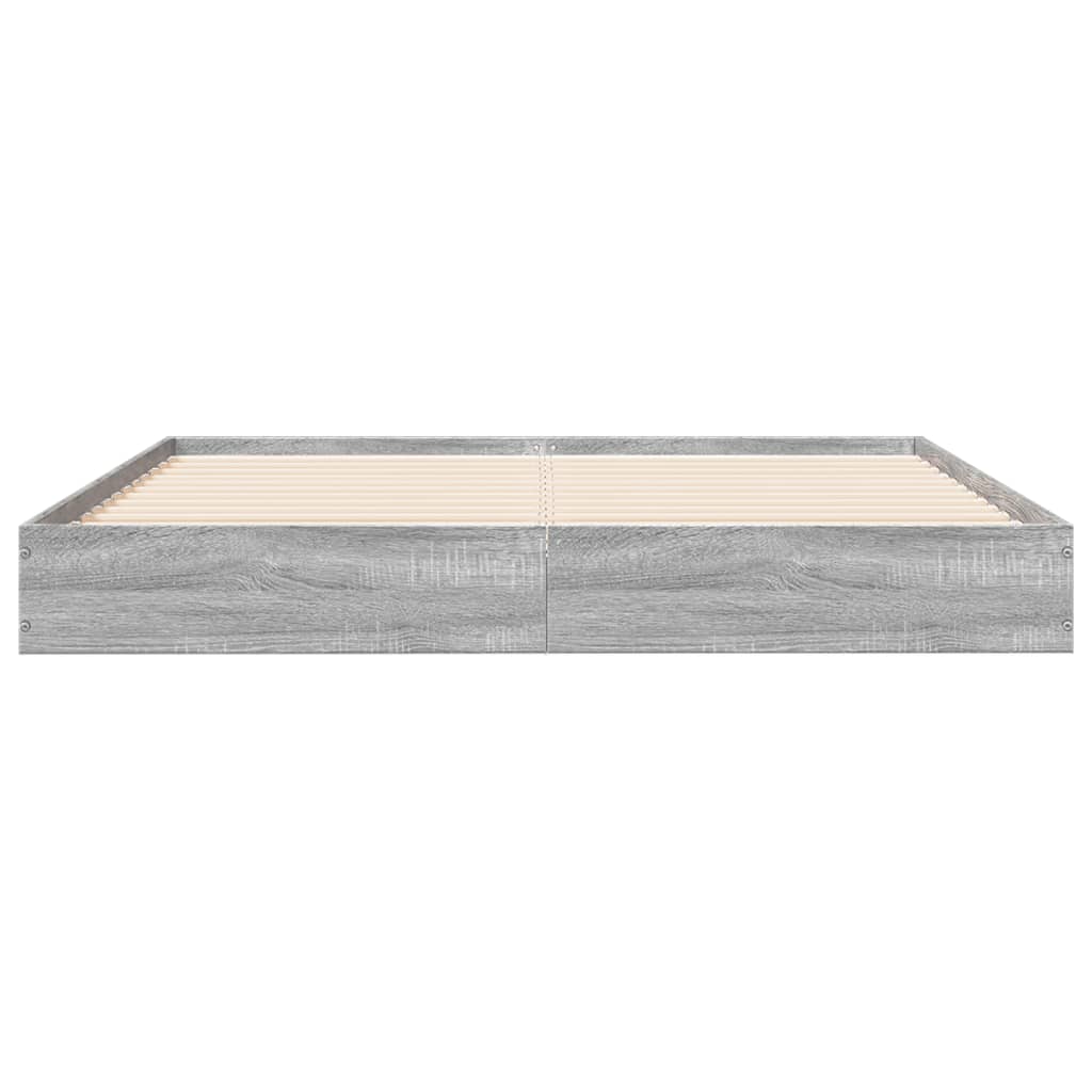 Okvir kreveta siva boja hrasta 140 x 200 cm konstruirano drvo