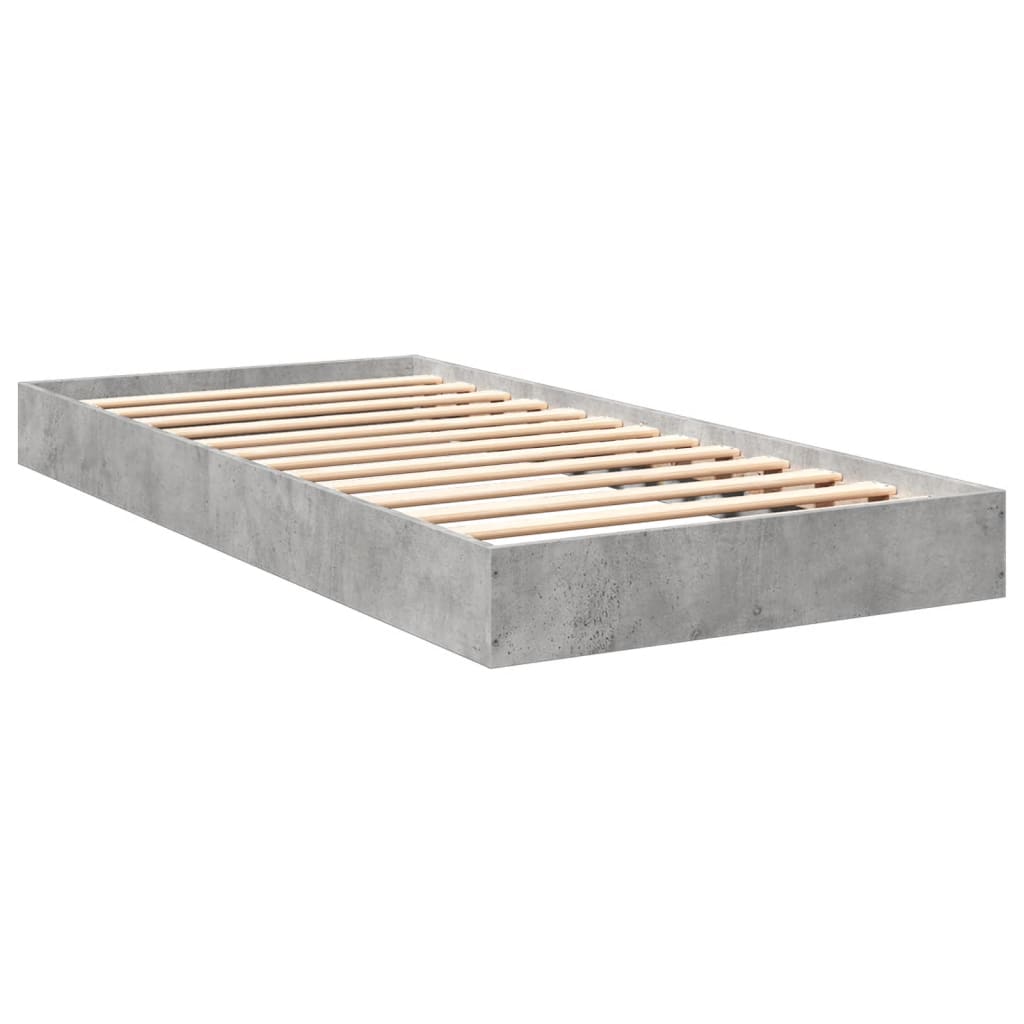 Okvir kreveta boja betona 75x190 cm od konstruiranog drva