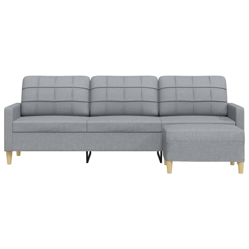 Trosjed s tabureom svjetlosivi 210 cm od tkanine