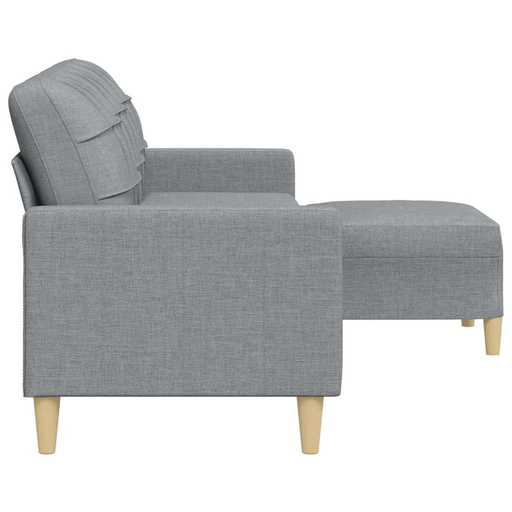 Trosjed s tabureom svjetlosivi 210 cm od tkanine