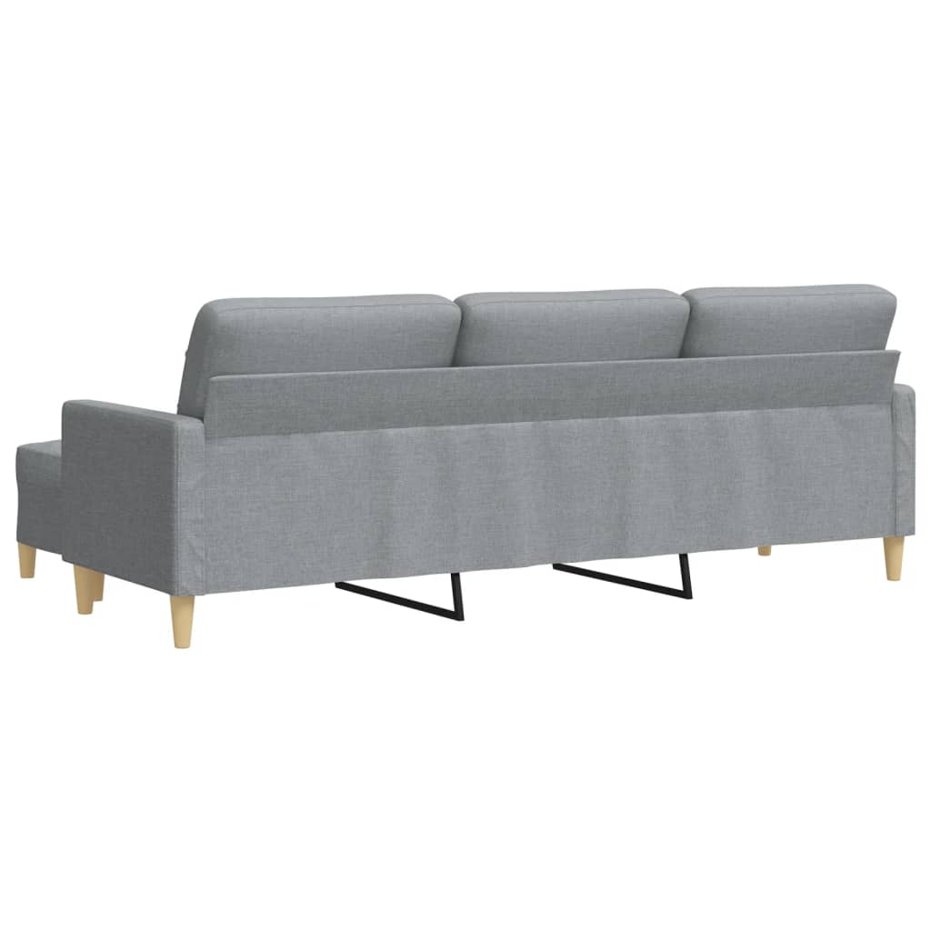 Trosjed s tabureom svjetlosivi 210 cm od tkanine