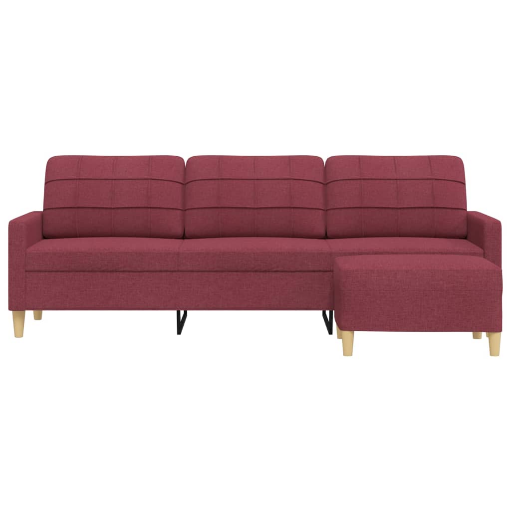 Trosjed s tabureom crvena boja vina 210 cm od tkanine