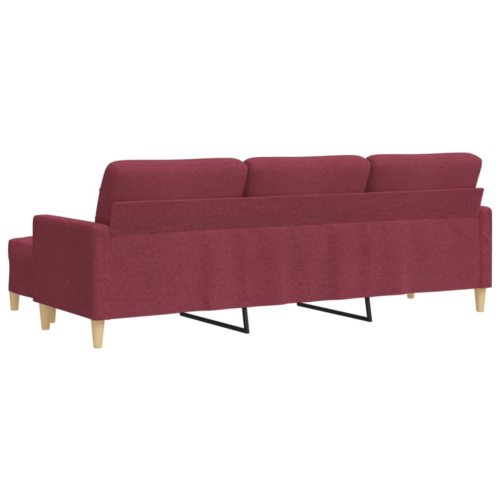 Trosjed s tabureom crvena boja vina 210 cm od tkanine
