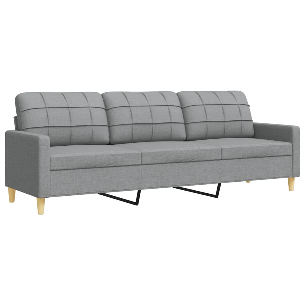 3-dijelni set sofa svjetlosivi od tkanine