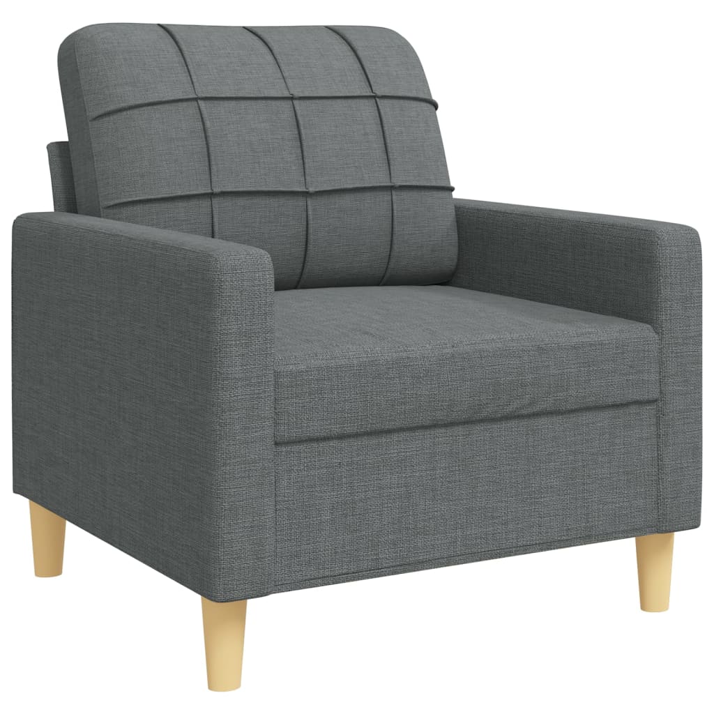 3-dijelni set sofa tamnosivi od tkanine