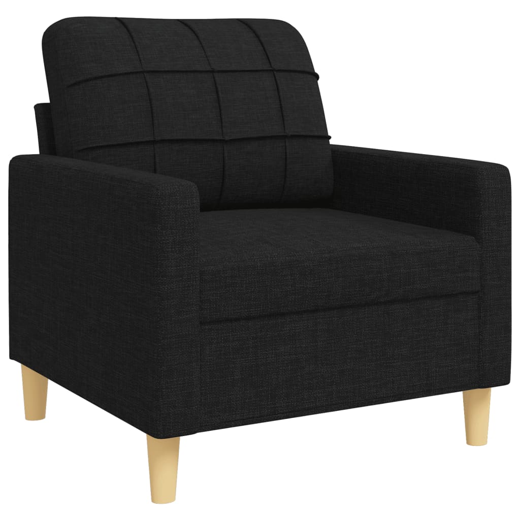 3-dijelni set sofa crni od tkanine