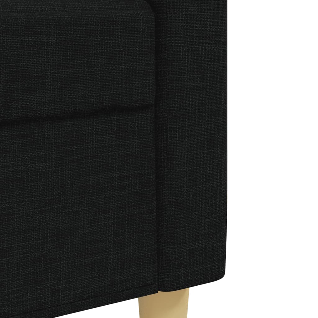 3-dijelni set sofa crni od tkanine