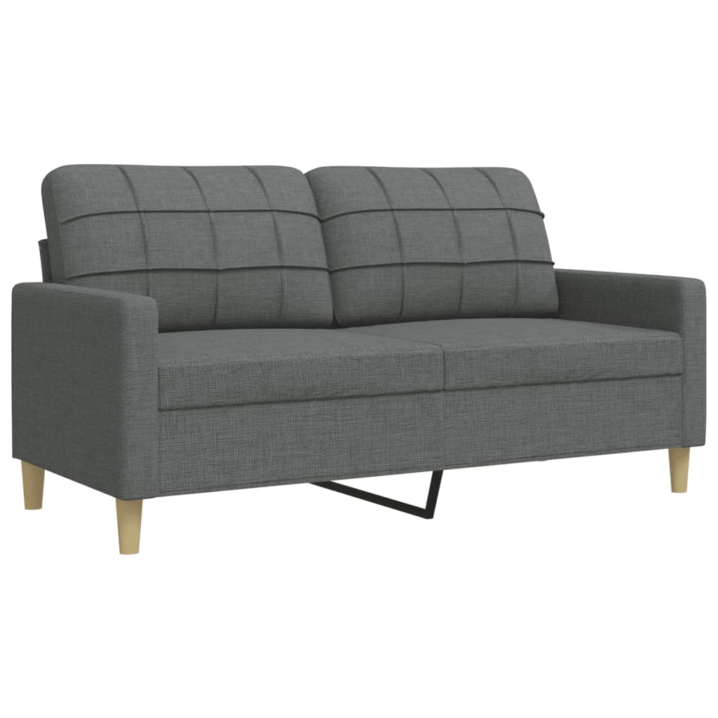 4-dijelni set sofa s tabureom tamnosivi od tkanine