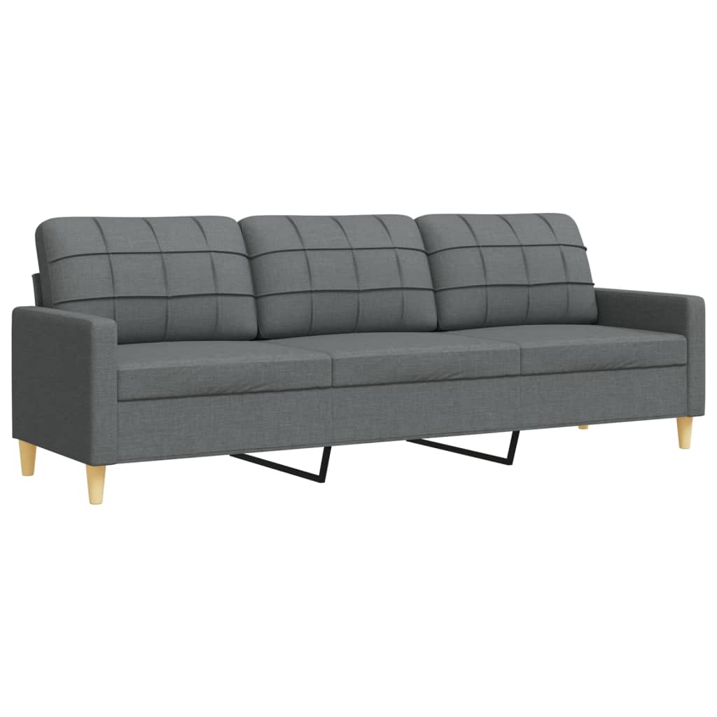 4-dijelni set sofa s tabureom tamnosivi od tkanine