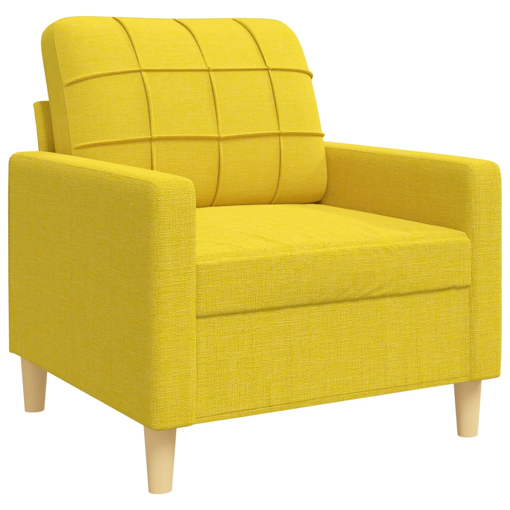 4-dijelni set sofa s tabureom svjetložuti od tkanine
