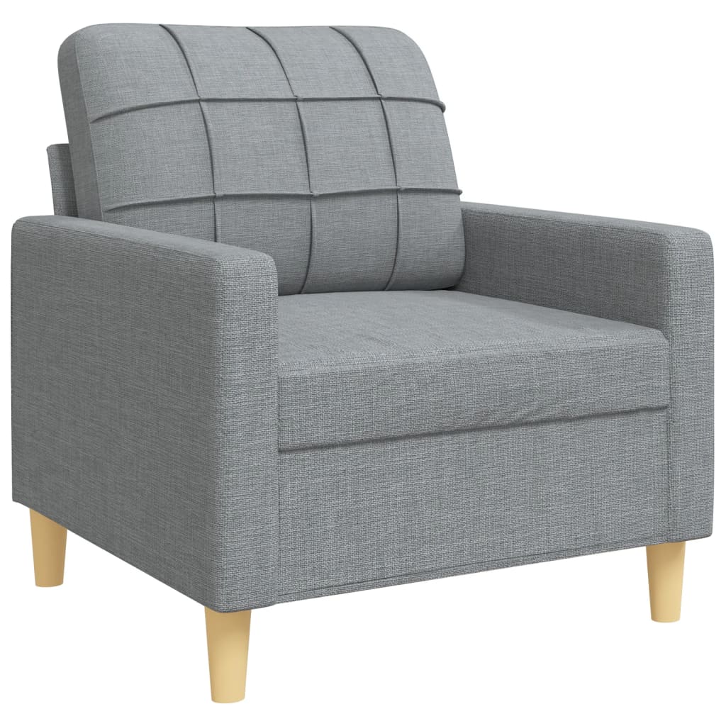 3-dijelni set sofa s jastucima svjetlosivi od tkanine