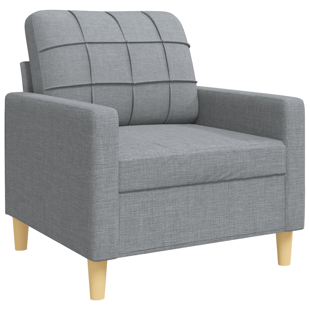 4-dijelni set sofa s tabureom jastucima svjetlosivi od tkanine