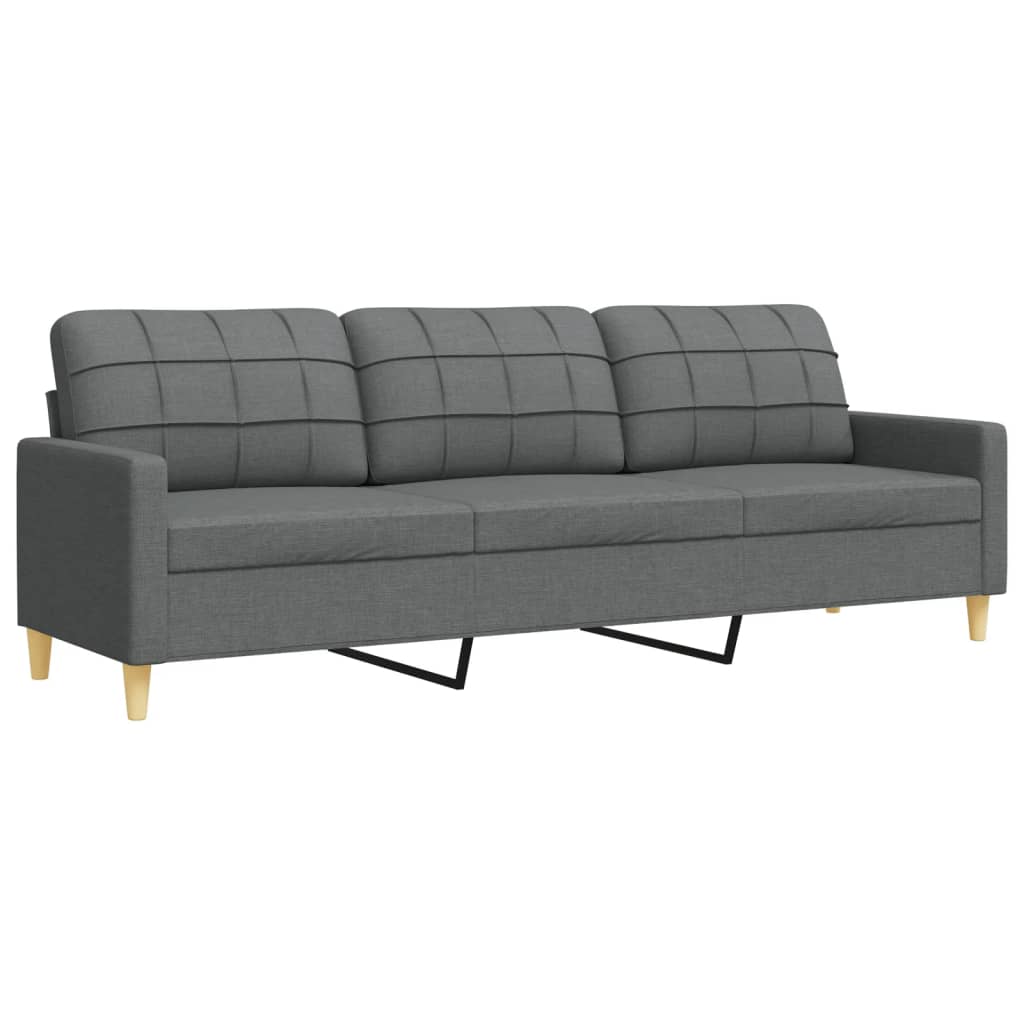 4-dijelni set sofa s tabureom i jastucima tamnosivi tkanina