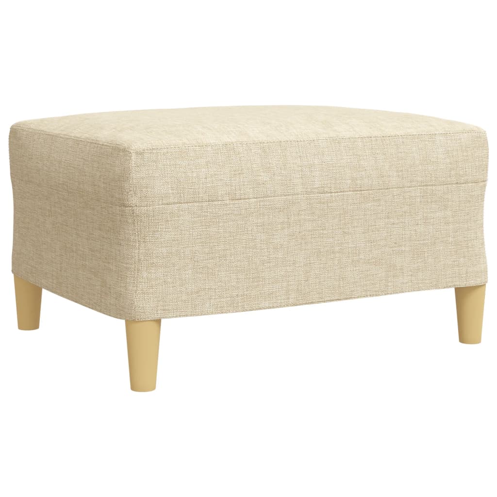 4-dijelni set sofa s tabureom i jastucima krem tkanina