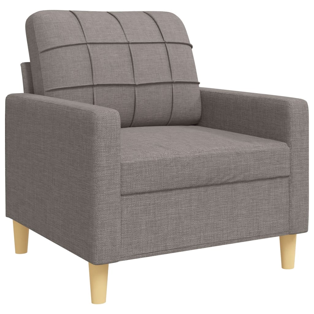 4-dijelni set sofa s tabureom i jastucima smeđesivi tkanina