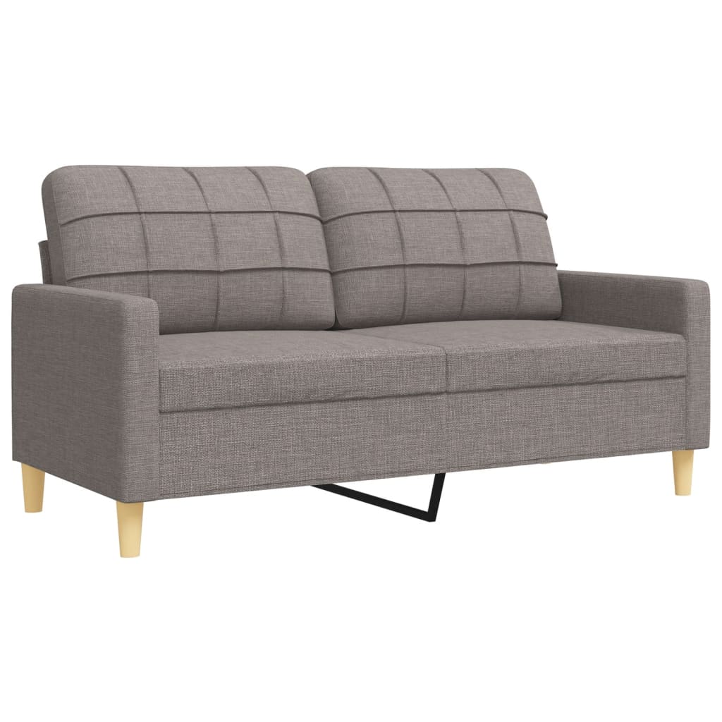 4-dijelni set sofa s tabureom i jastucima smeđesivi tkanina