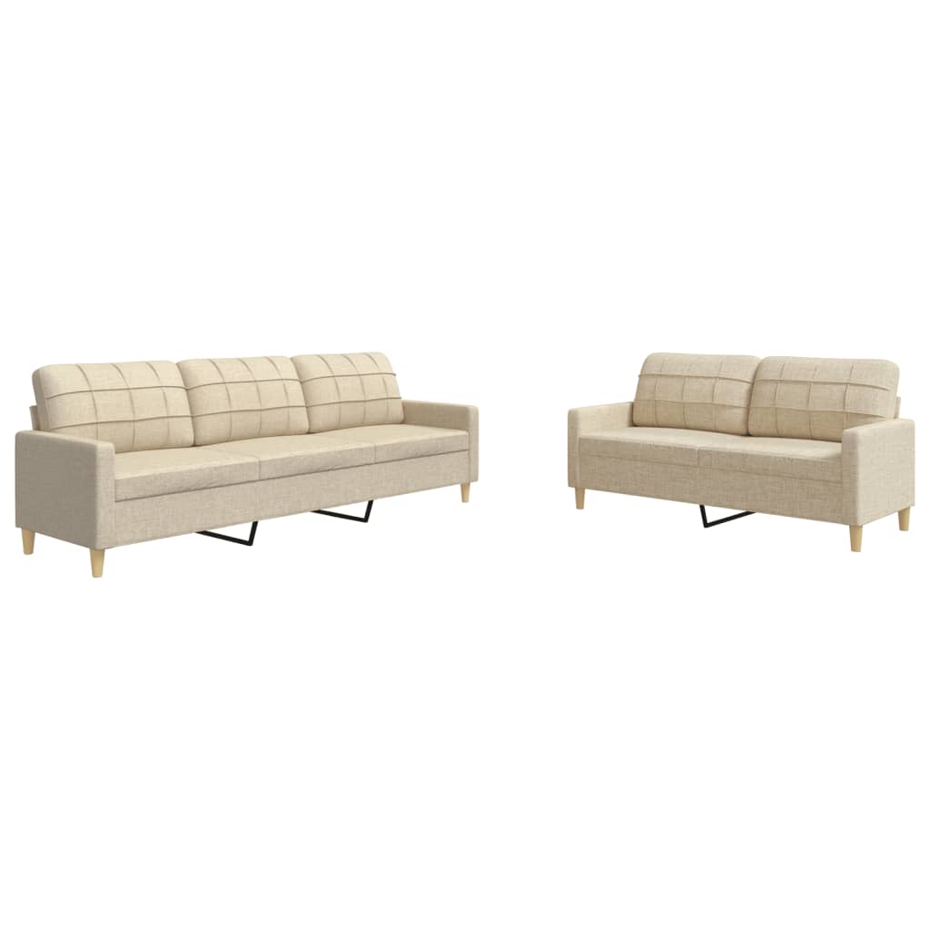2-dijelni set sofa krem od tkanine