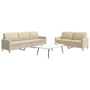 2-dijelni set sofa krem od tkanine