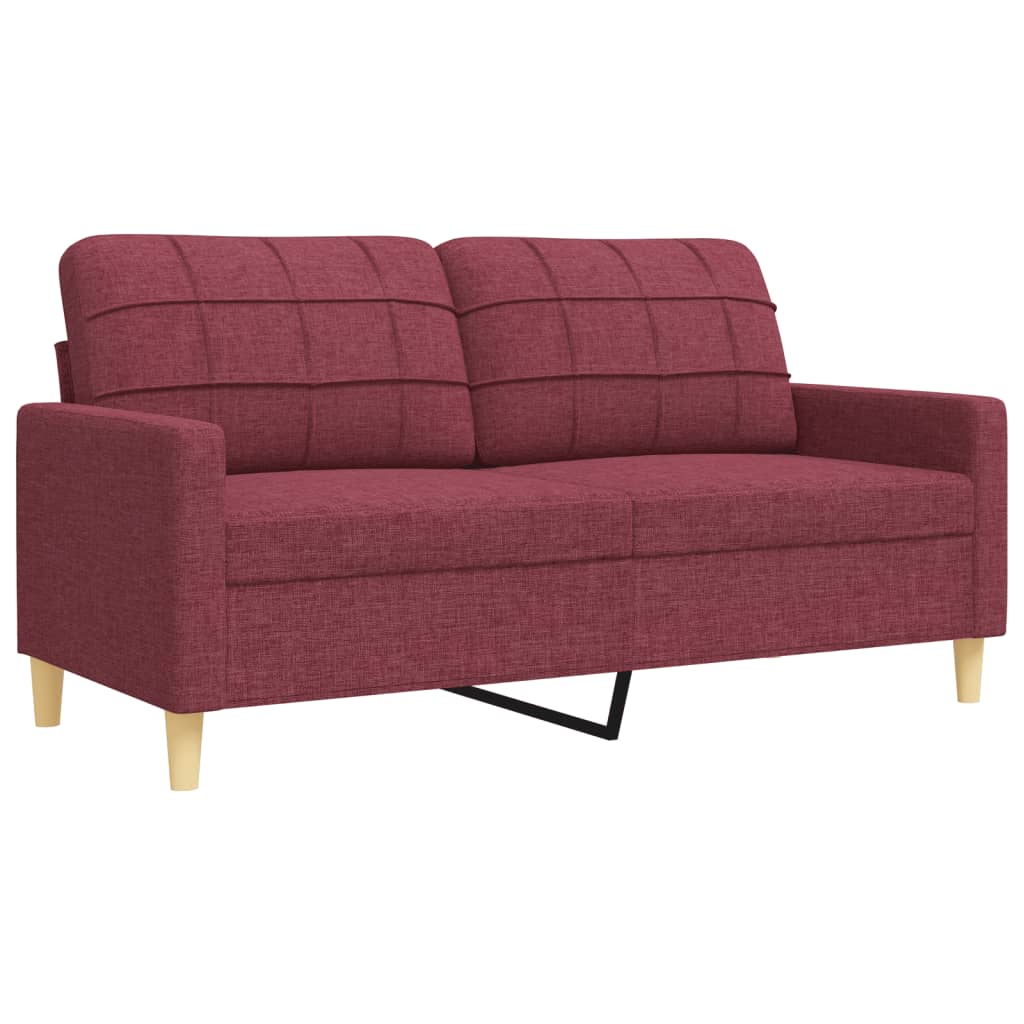 2-dijelni set sofa crvena boja vina od tkanine