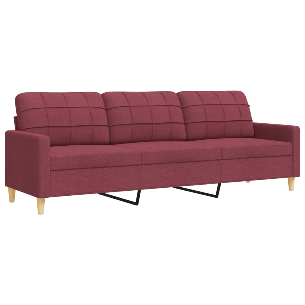 2-dijelni set sofa crvena boja vina od tkanine