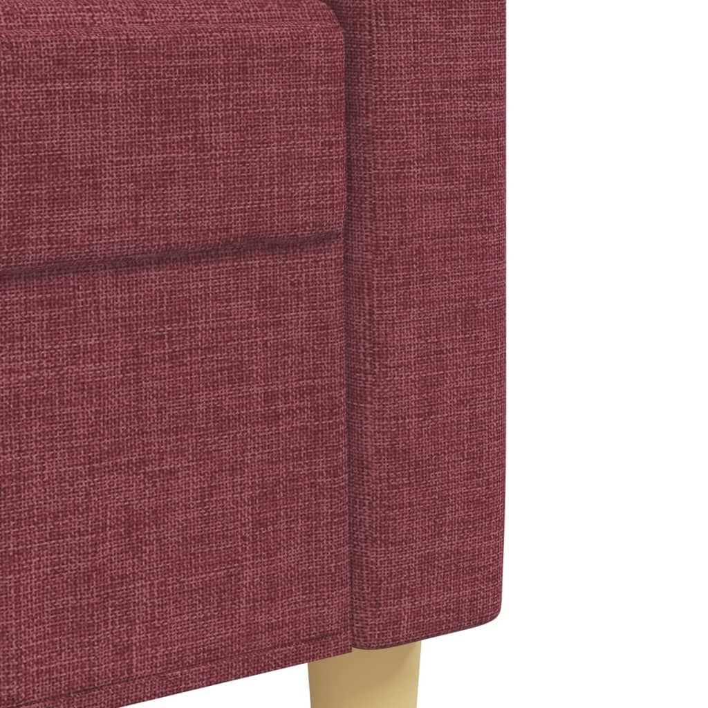 2-dijelni set sofa crvena boja vina od tkanine
