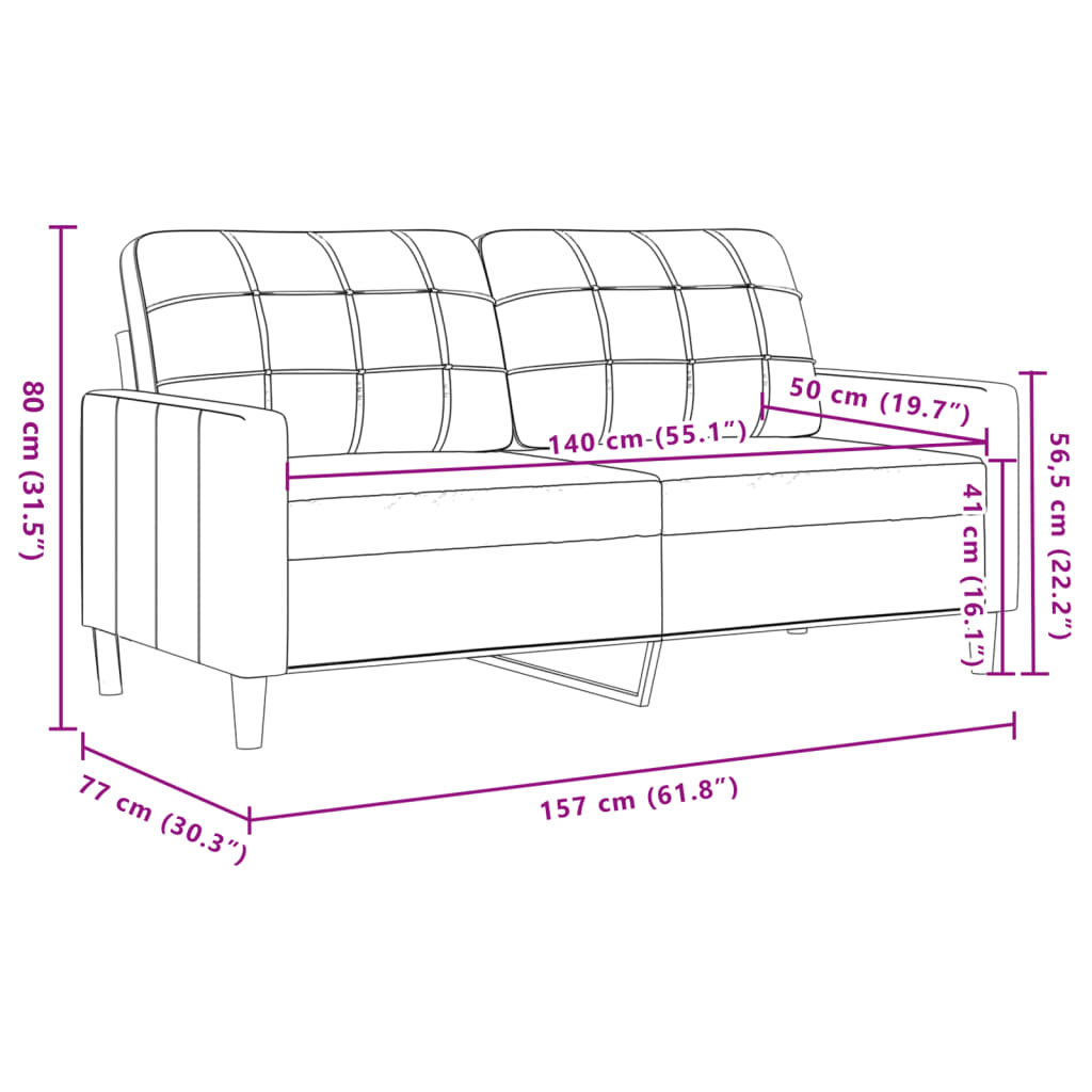 2-dijelni set sofa crvena boja vina od tkanine