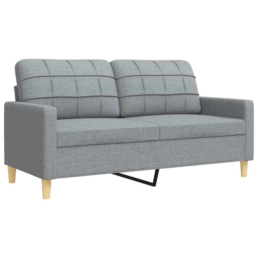 3-dijelni set sofa s tabureom svjetlosivi od tkanine