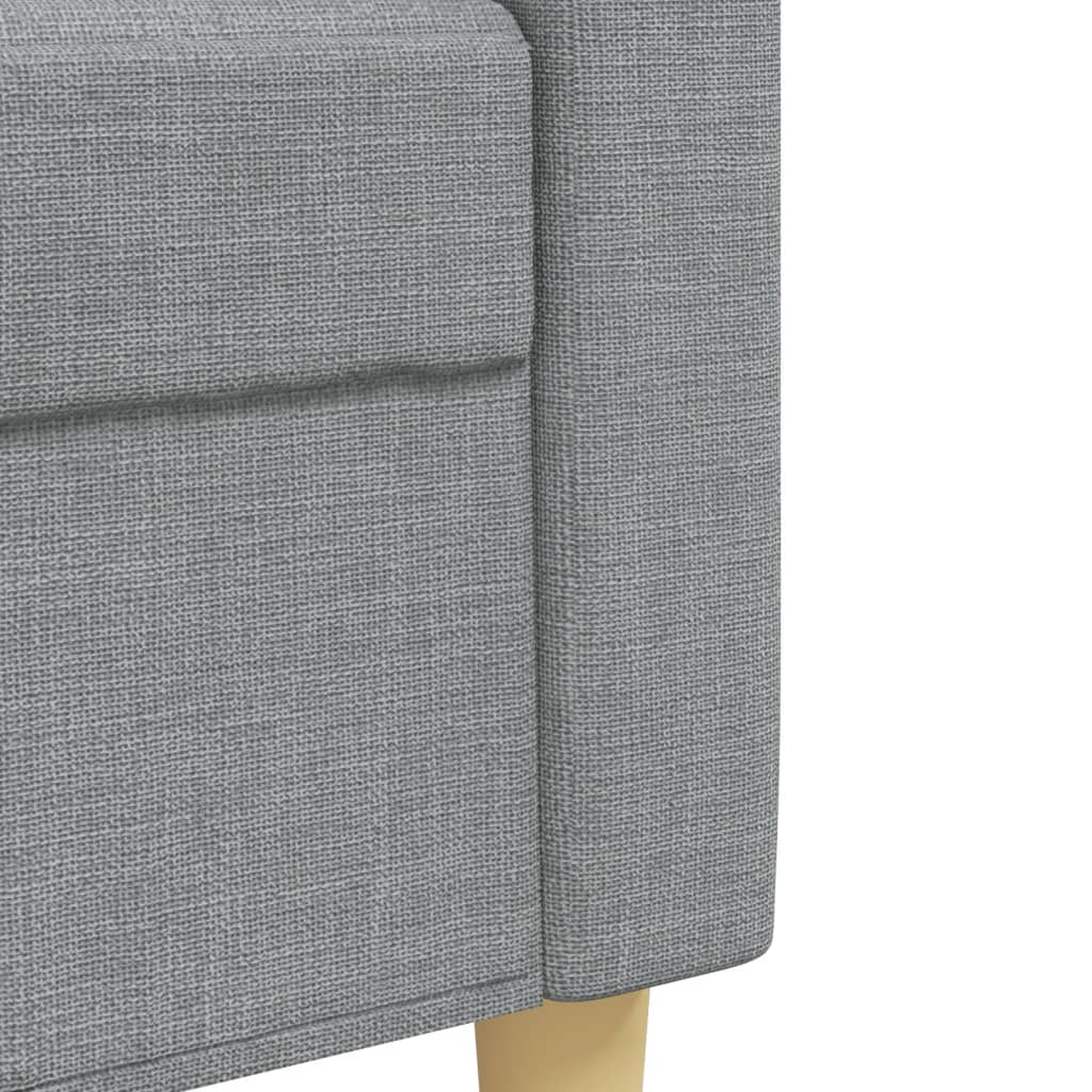 3-dijelni set sofa s tabureom svjetlosivi od tkanine