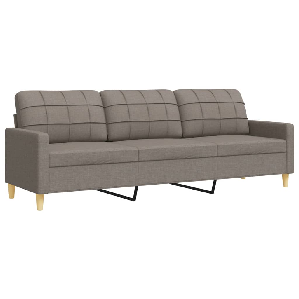 3-dijelni set sofa s tabureom smeđesivi od tkanine