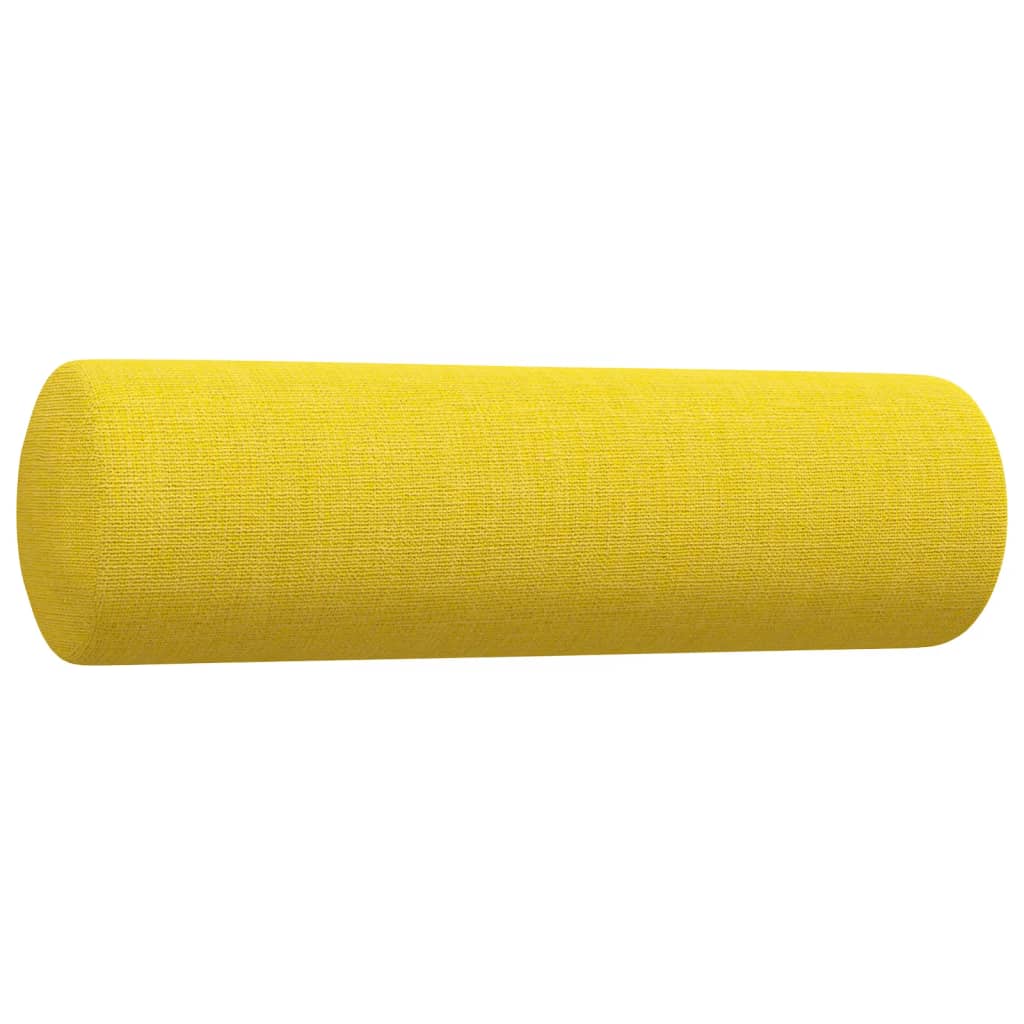 3-dijelni set sofa s tabureom i jastucima svjetložuti tkanina