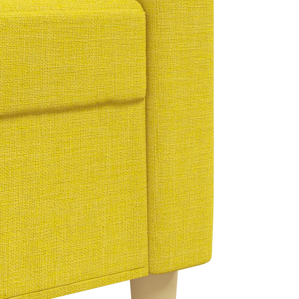 3-dijelni set sofa s tabureom i jastucima svjetložuti tkanina