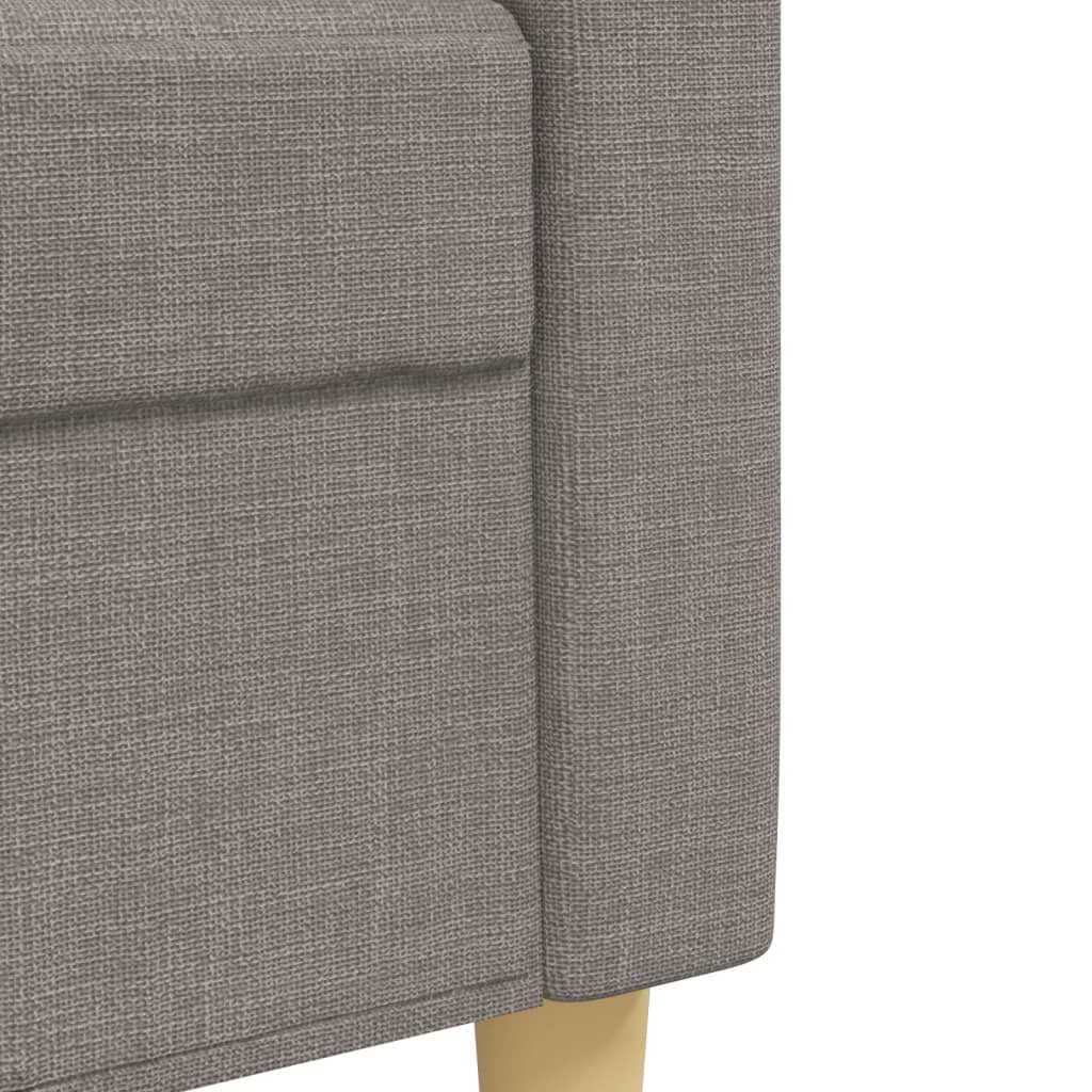 3-dijelni set sofa s tabureom i jastucima smeđesivi tkanina