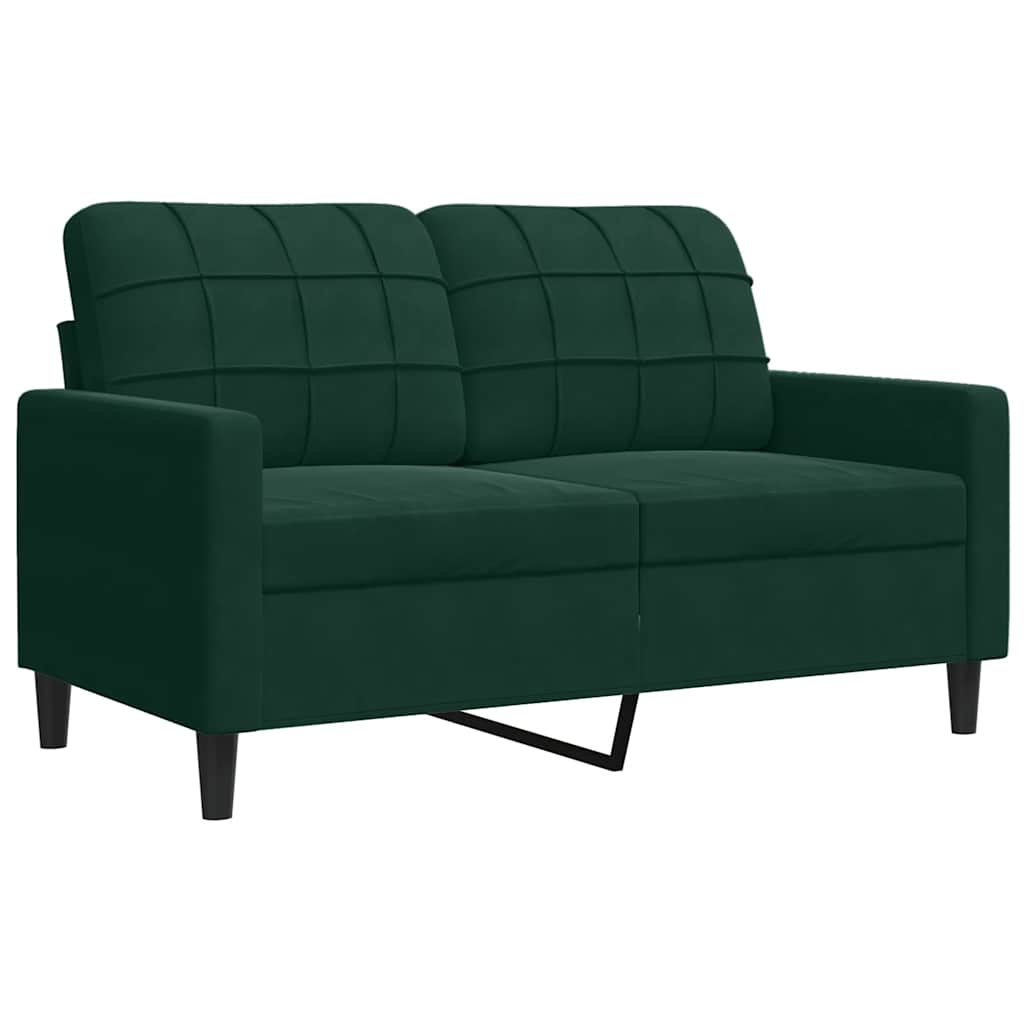 3-dijelni set sofa s jastucima tamnozeleni baršunasti
