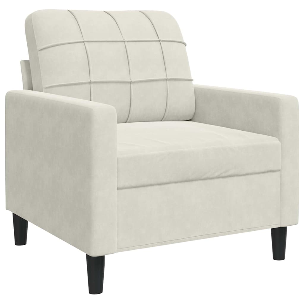 3-dijelni set sofa s jastucima krem baršunasti