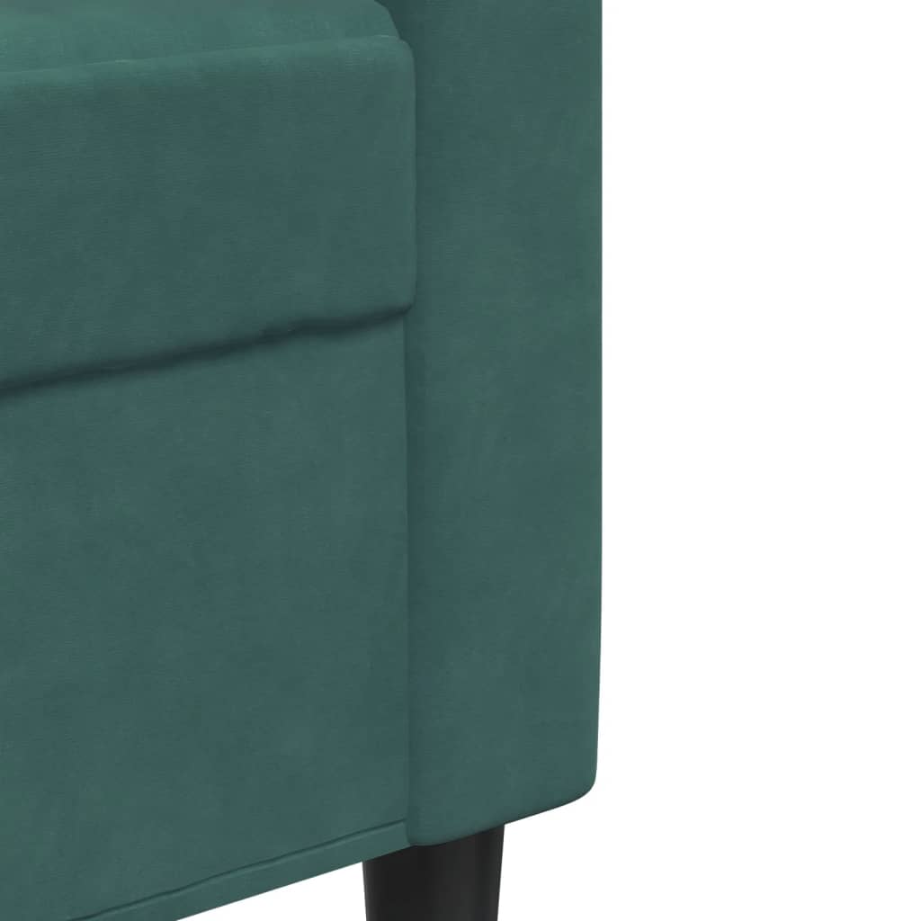 4-dijelni set sofa s jastucima tamnozeleni baršunasti